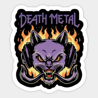 Death Metal Satanic Baphomet Cat Sticker